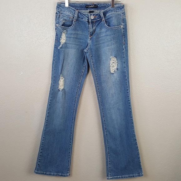 Vintage Y2K 2000s Distressed Streetwear Jeans W/ Studded Pockets 5 - Picture 1 of 8